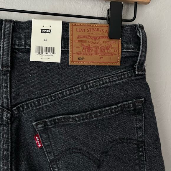 Levi’s 501 high rise jean shorts black 26 NWT - Picture 7 of 13